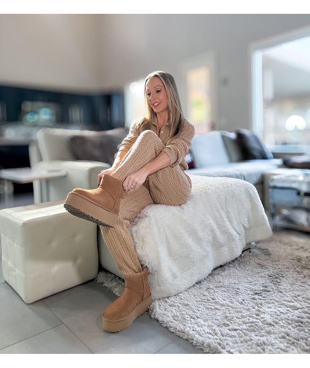 UGG AUSTRALIA Коричневые нубуковые сапоги, фото 7