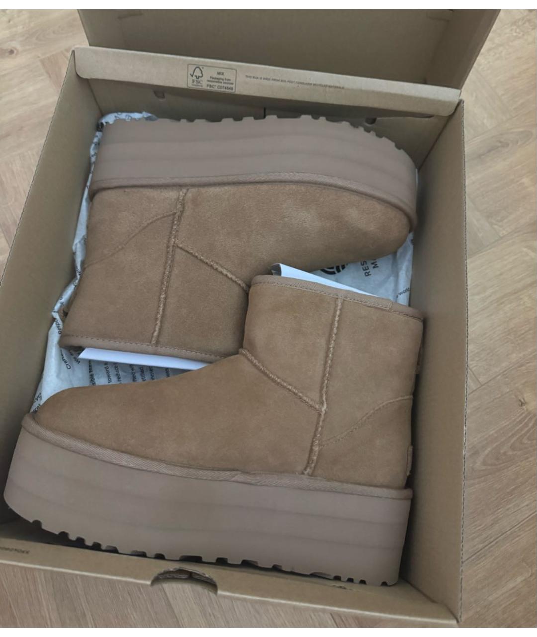 UGG AUSTRALIA Коричневые нубуковые сапоги, фото 6