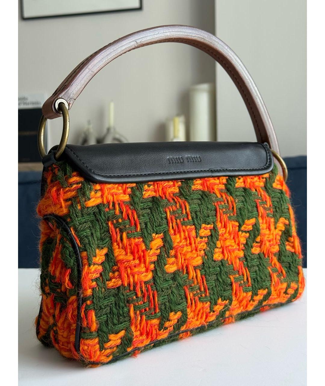 MIU MIU Мульти шерстяная сумка с короткими ручками, фото 7