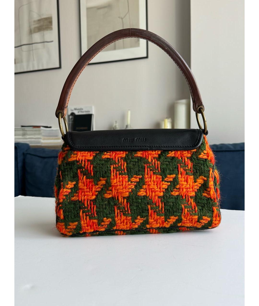 MIU MIU Мульти шерстяная сумка с короткими ручками, фото 3