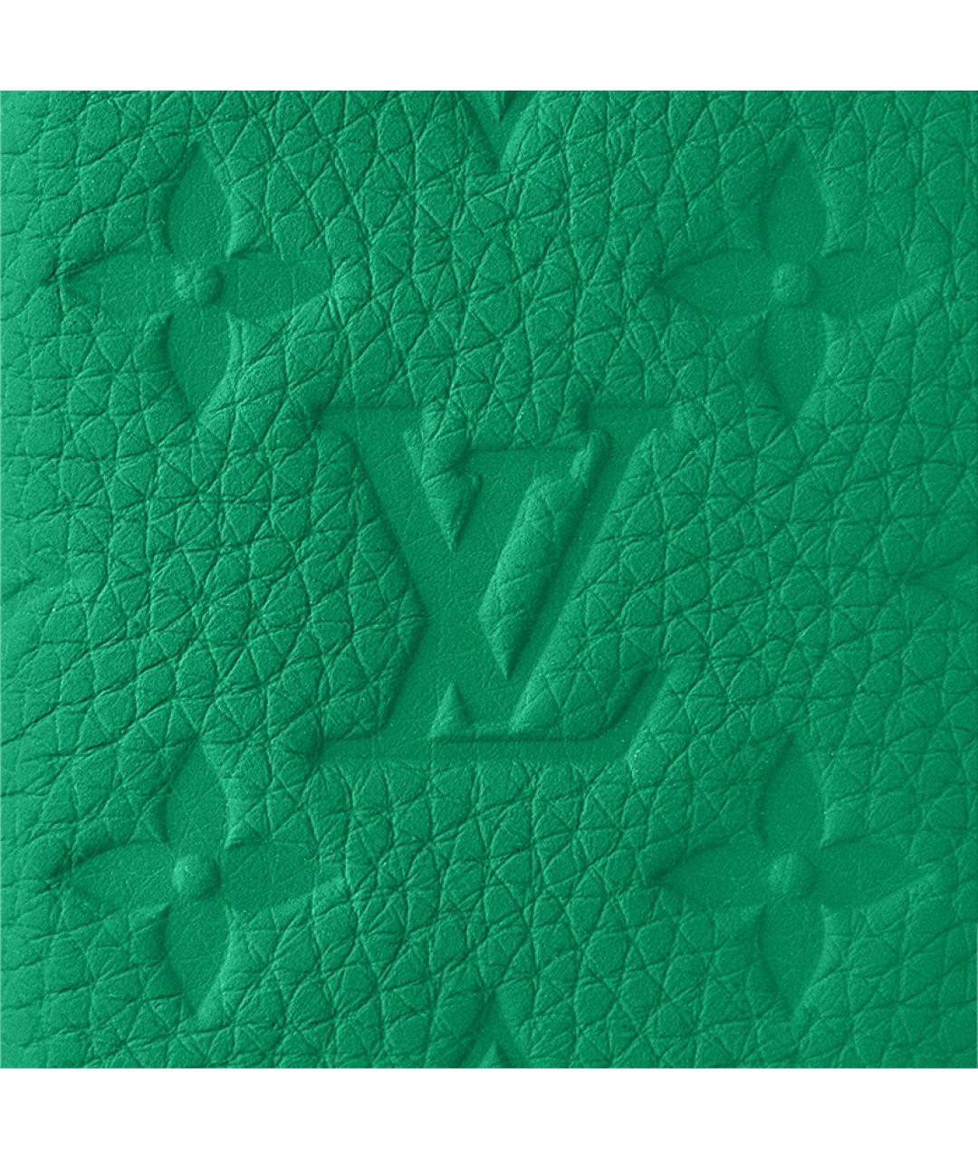 LOUIS VUITTON Зеленый кожаный кошелек, фото 5