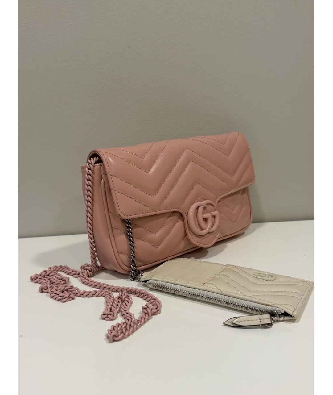 GUCCI Розовая кожаная сумка через плечо, фото 2