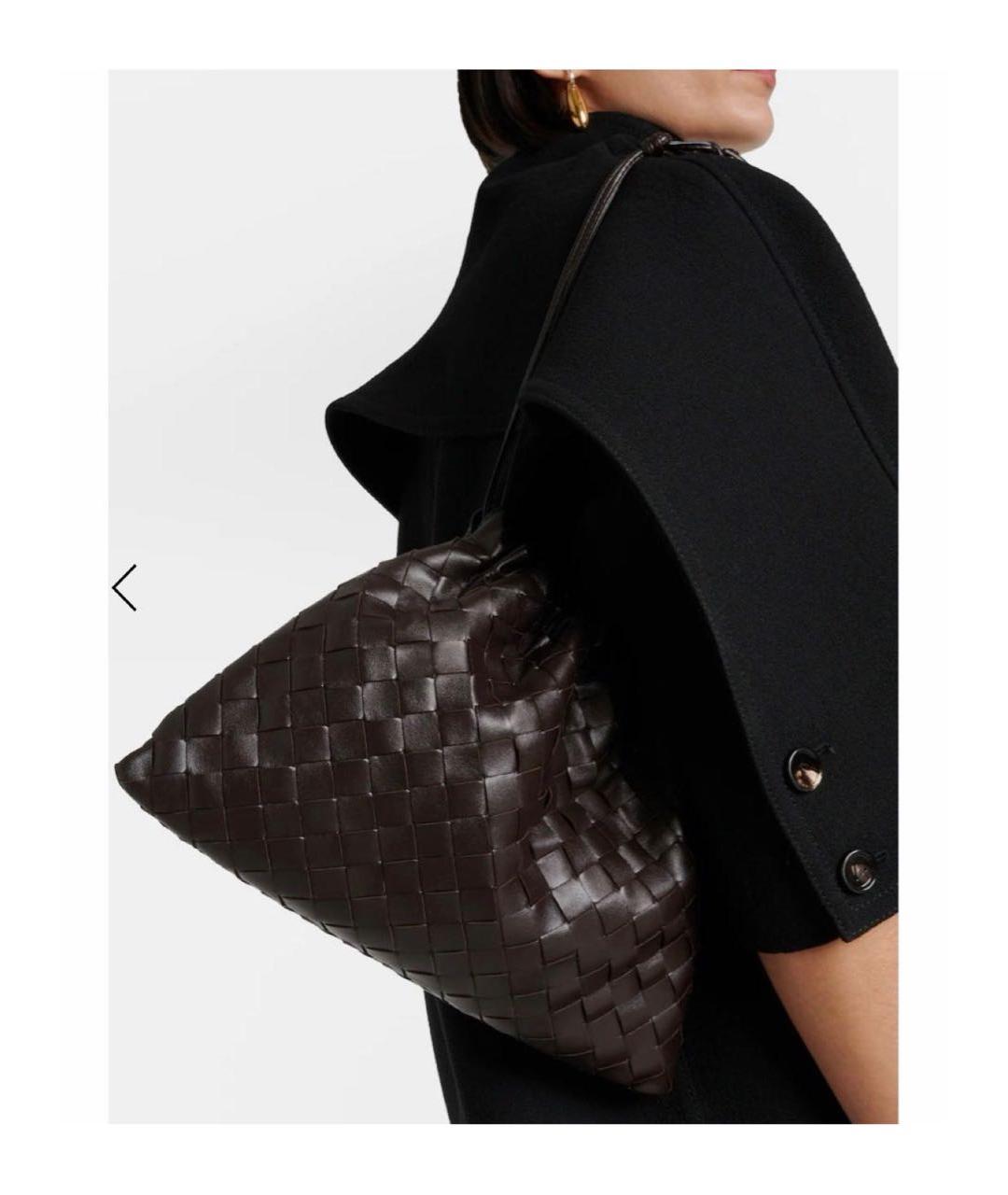 BOTTEGA VENETA Коричневая кожаная сумка с короткими ручками, фото 2