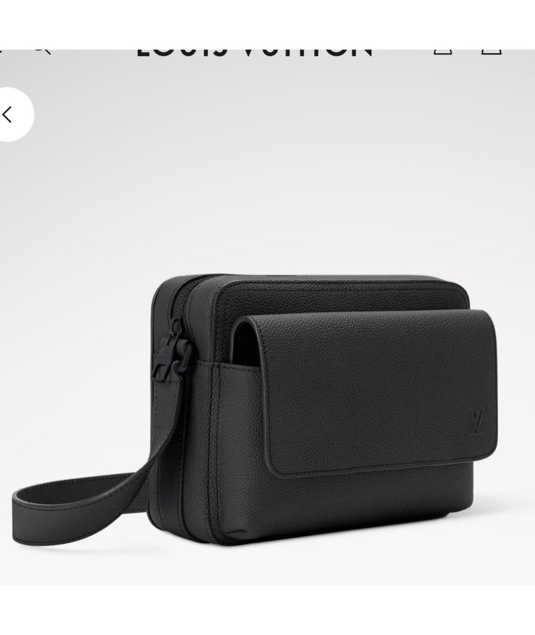 LOUIS VUITTON Черная кожаная сумка на плечо, фото 4