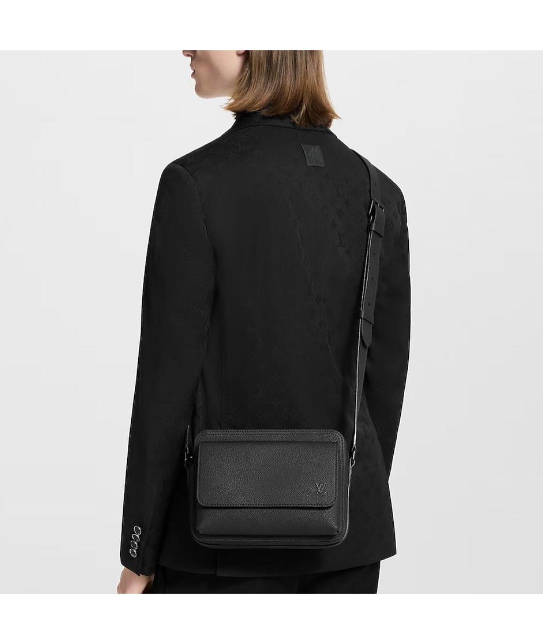 LOUIS VUITTON Черная кожаная сумка на плечо, фото 5
