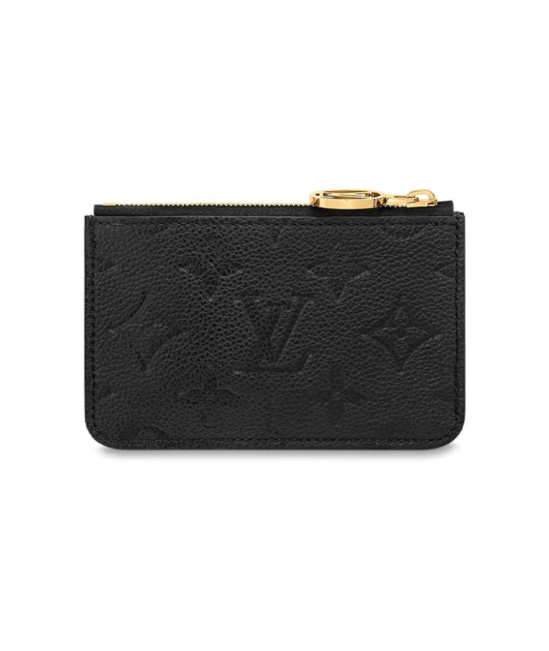 LOUIS VUITTON Черный кожаный кардхолдер, фото 3