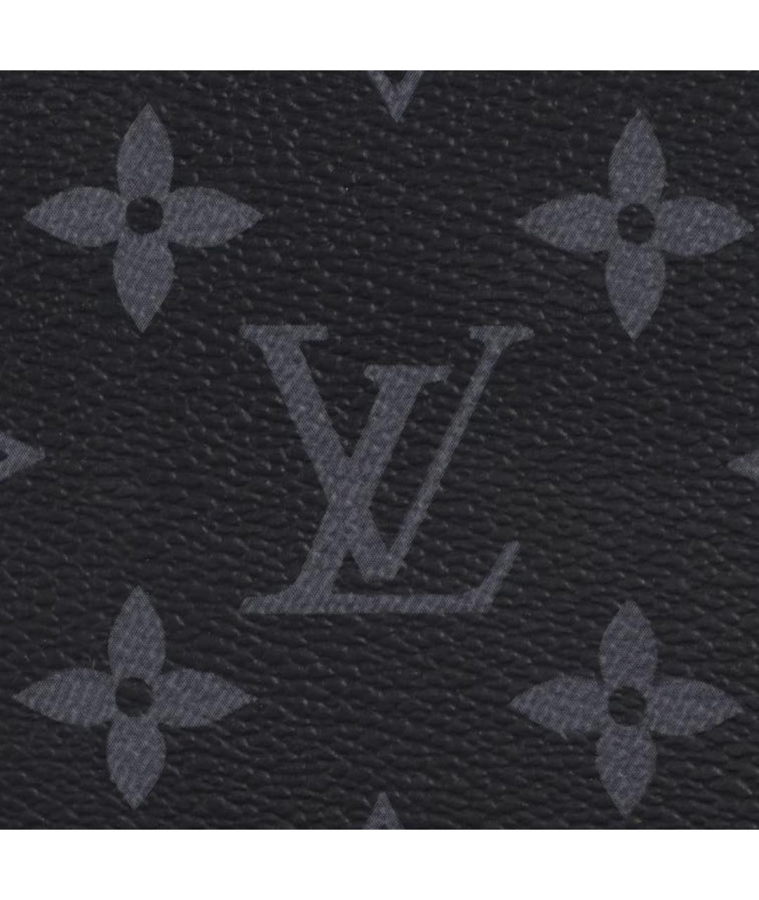 LOUIS VUITTON Черный кожаный кардхолдер, фото 3