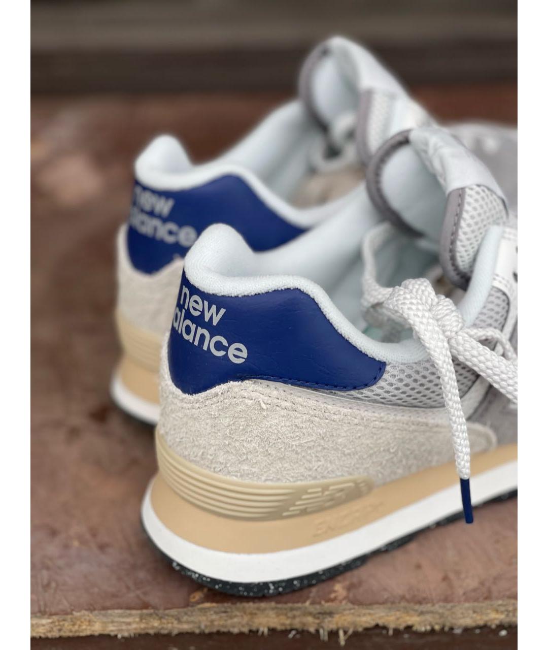 NEW BALANCE Серые замшевые низкие кроссовки / кеды, фото 3