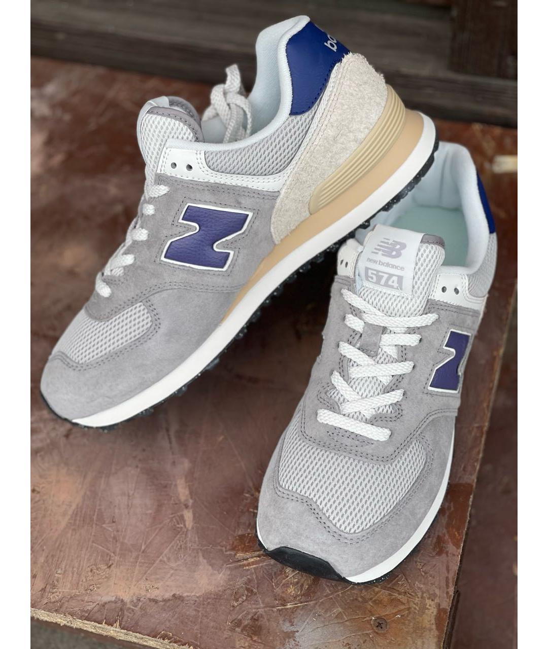 NEW BALANCE Серые замшевые низкие кроссовки / кеды, фото 5