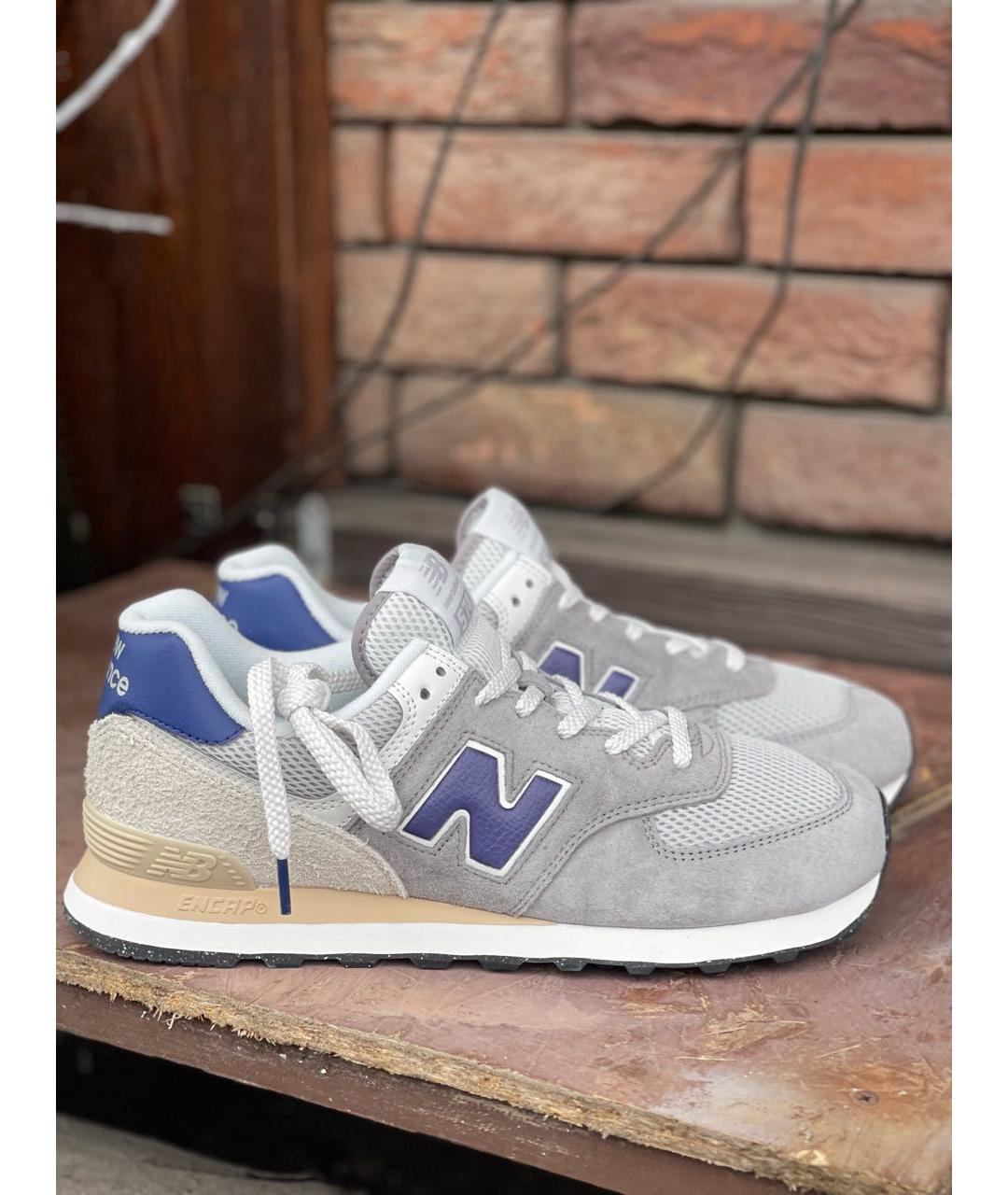 NEW BALANCE Серые замшевые низкие кроссовки / кеды, фото 2