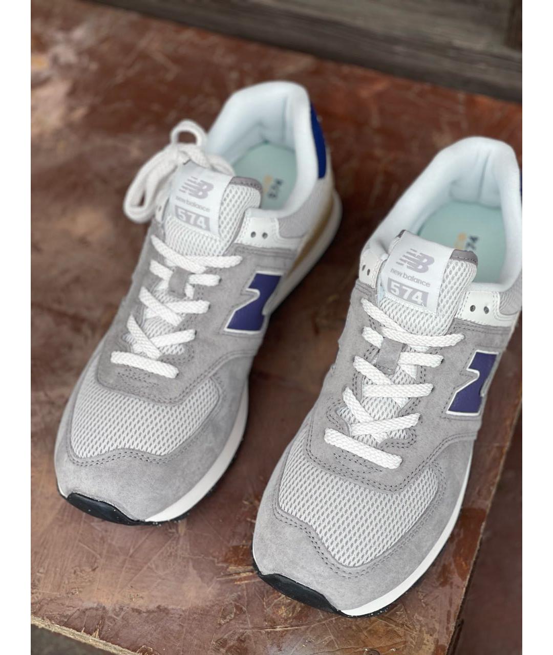 NEW BALANCE Серые замшевые низкие кроссовки / кеды, фото 4