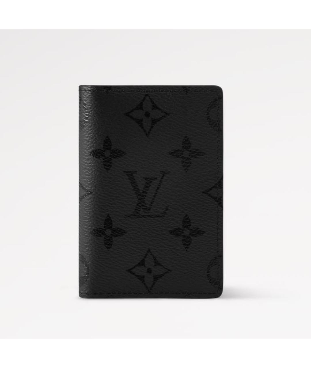 LOUIS VUITTON Черный кожаный кардхолдер, фото 6