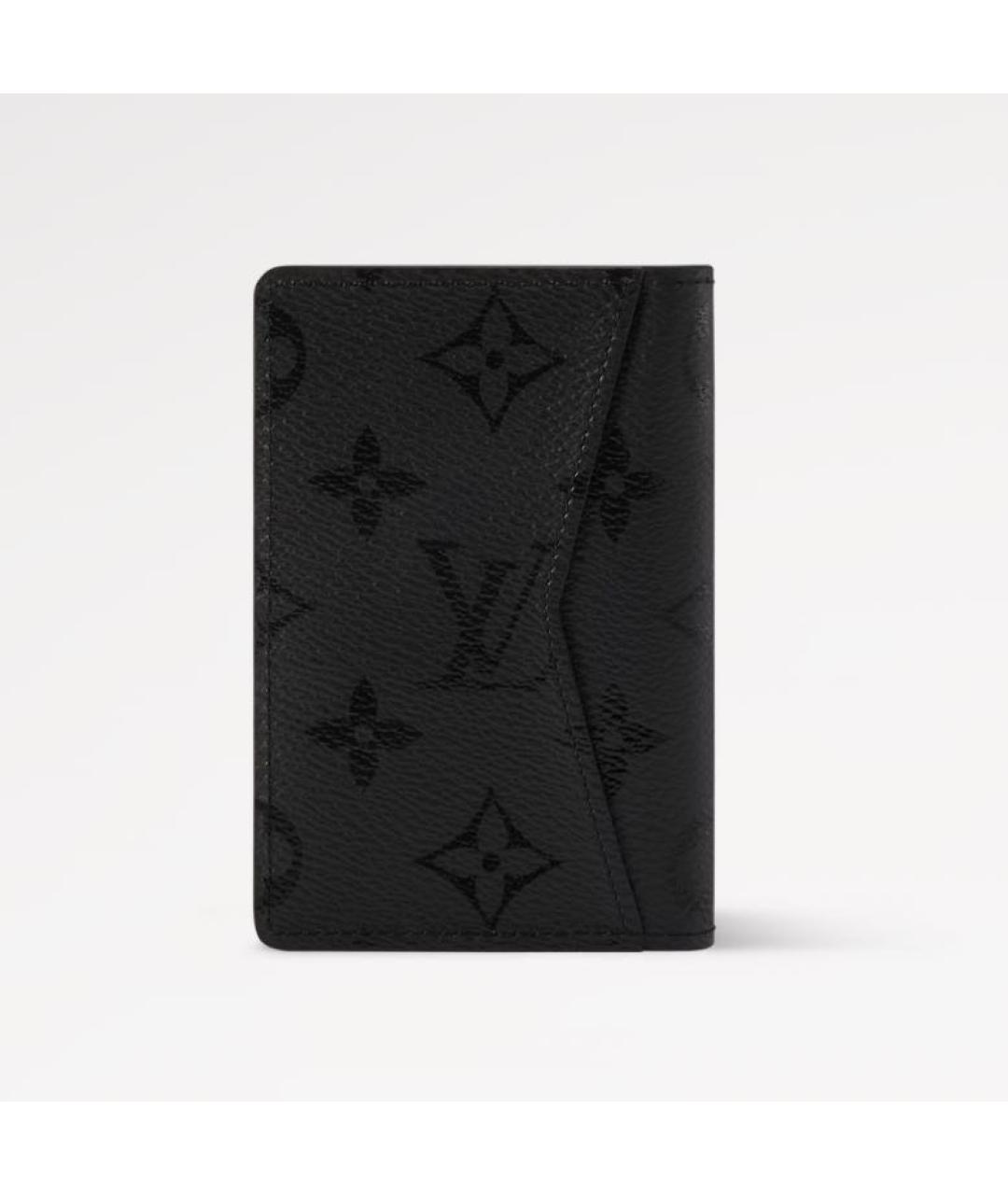 LOUIS VUITTON Черный кожаный кардхолдер, фото 5