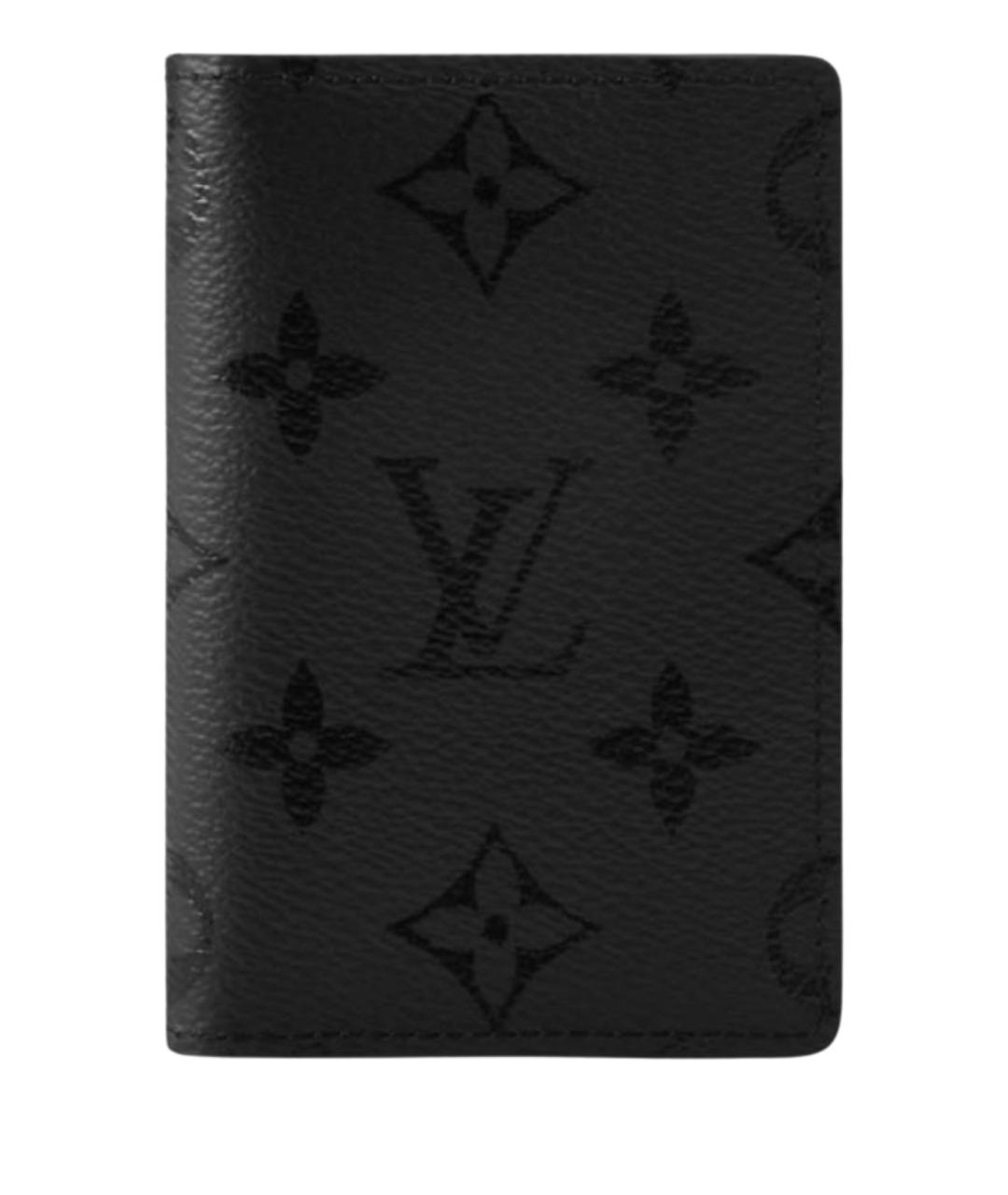 LOUIS VUITTON Черный кожаный кардхолдер, фото 1