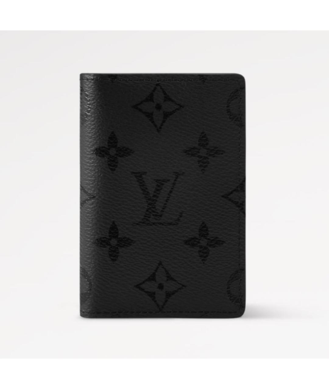 LOUIS VUITTON Черный кожаный кардхолдер, фото 9