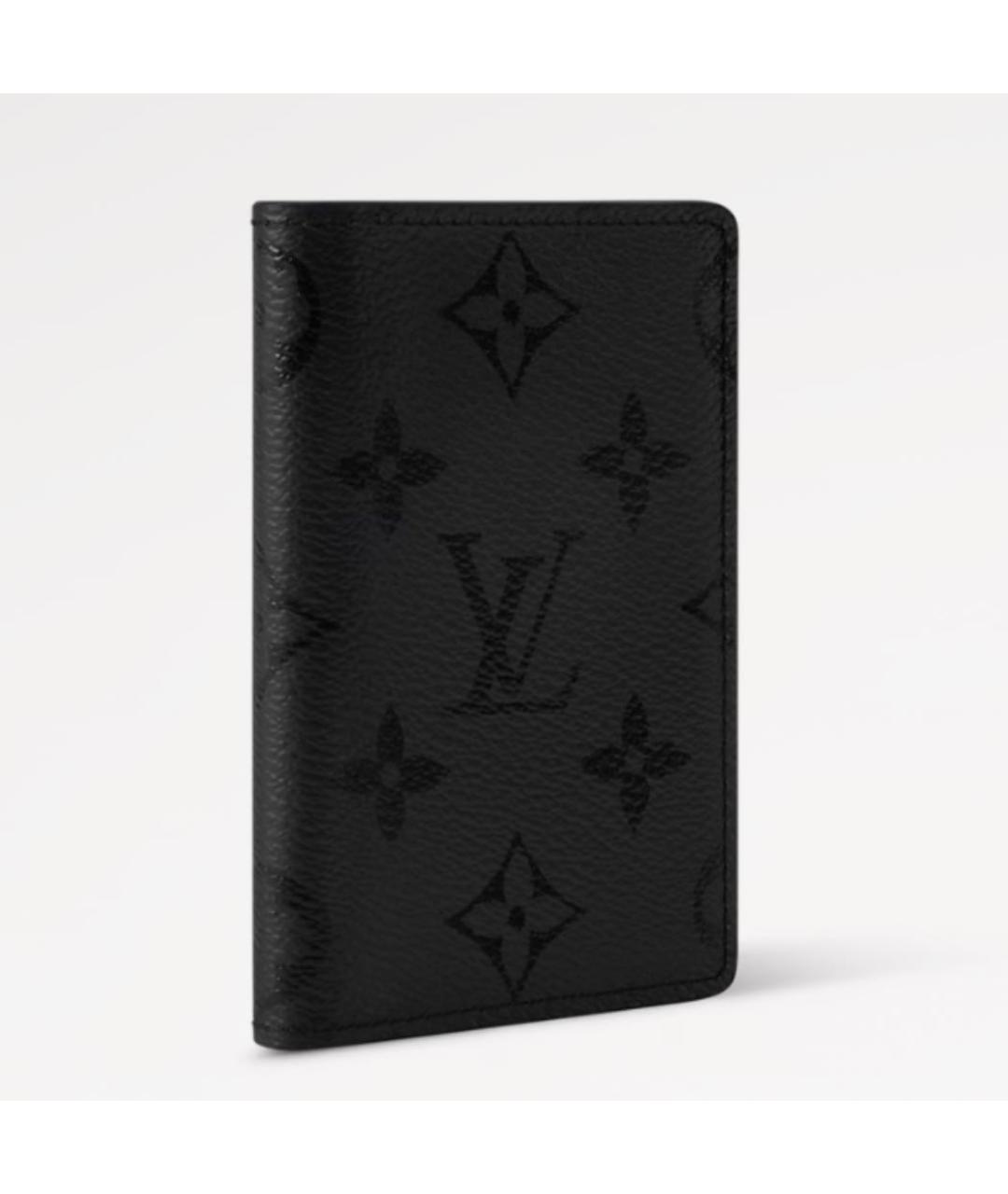 LOUIS VUITTON Черный кожаный кардхолдер, фото 3