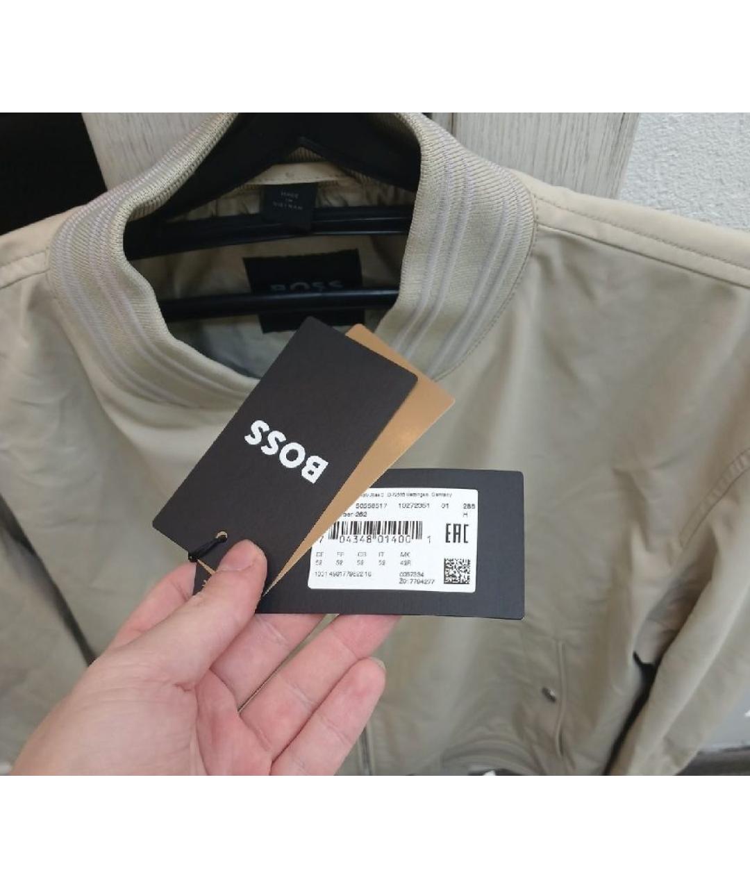 HUGO BOSS Бежевая полиэстеровая куртка, фото 3