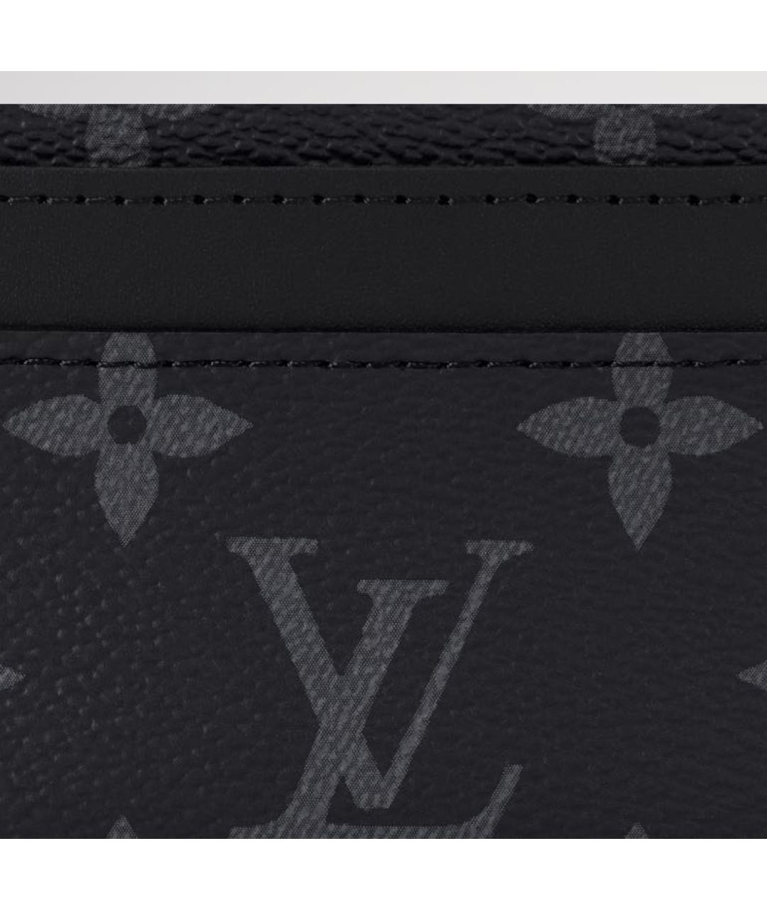 LOUIS VUITTON Черный кожаный кардхолдер, фото 6