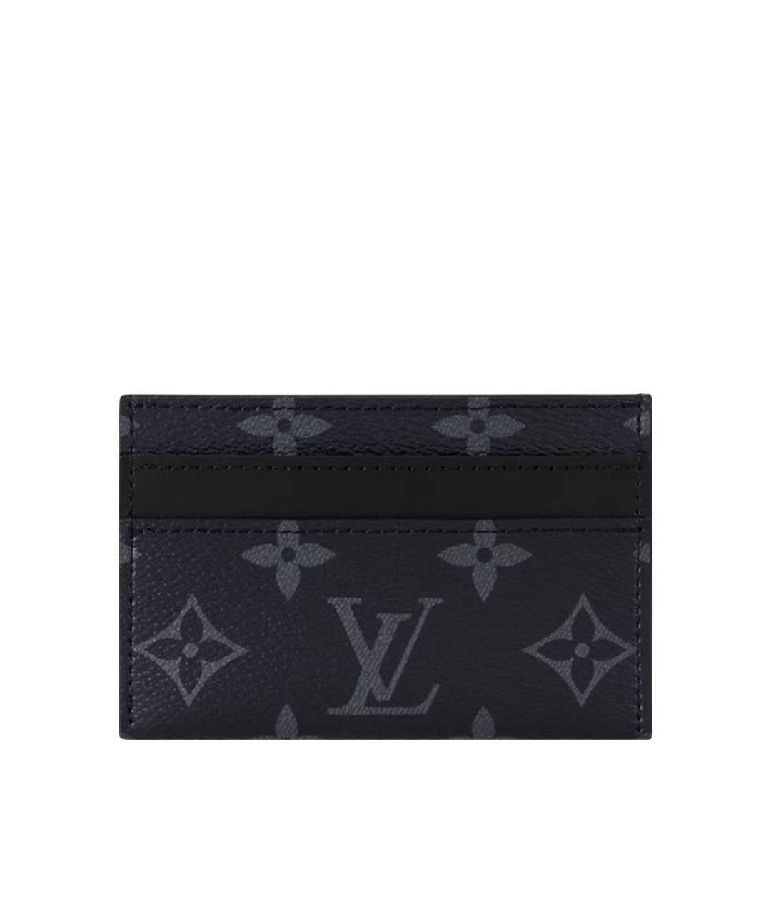 LOUIS VUITTON Черный кожаный кардхолдер, фото 1