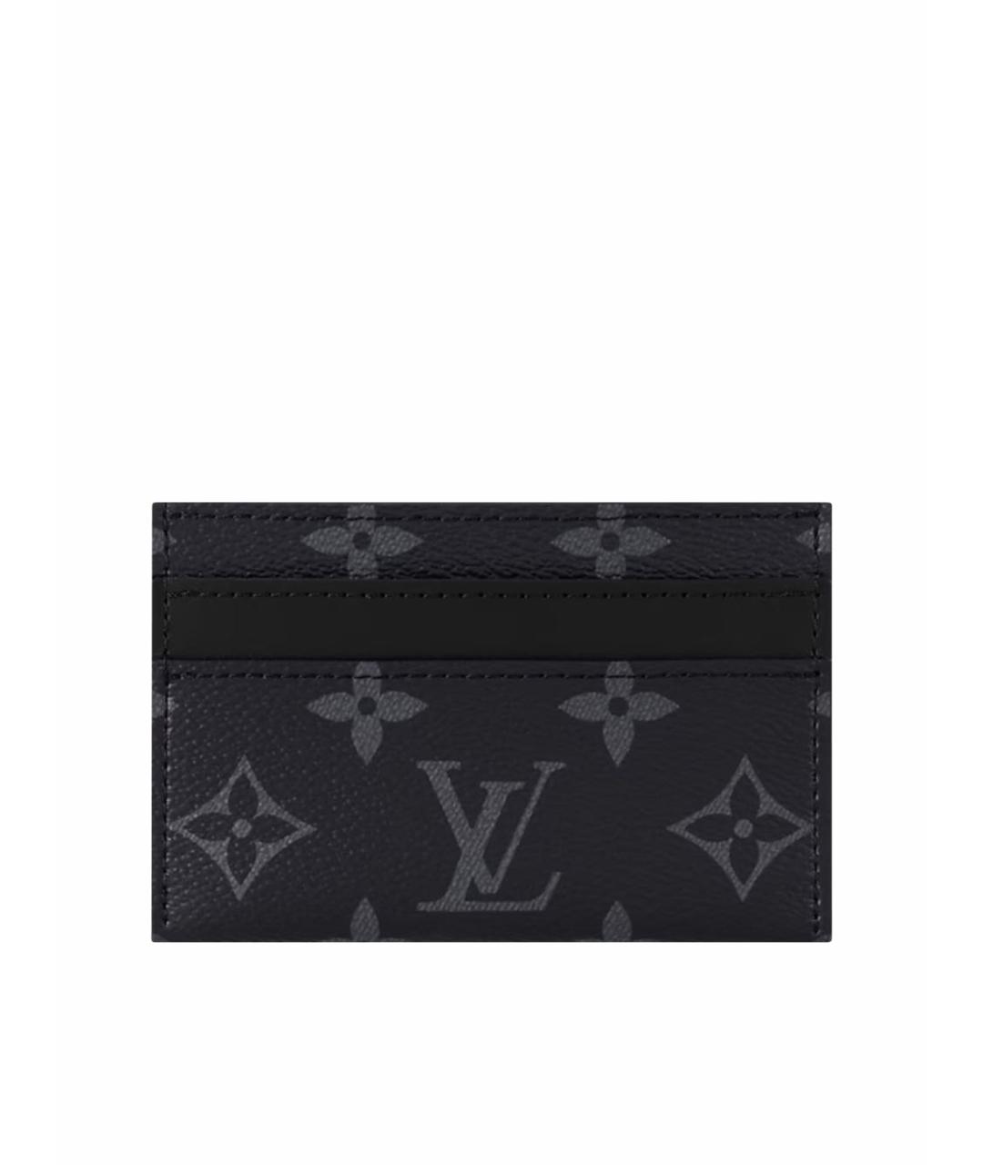 LOUIS VUITTON Черный кожаный кардхолдер, фото 9