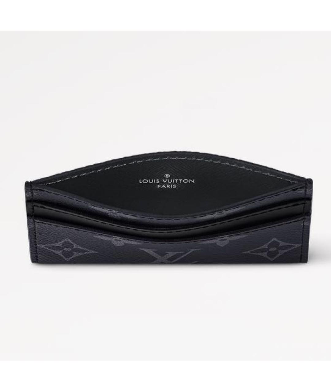 LOUIS VUITTON Черный кожаный кардхолдер, фото 4