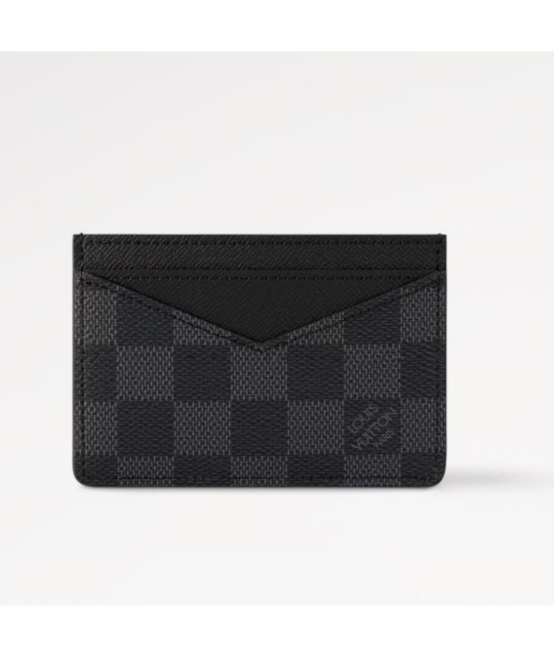 LOUIS VUITTON Черный кожаный кардхолдер, фото 9