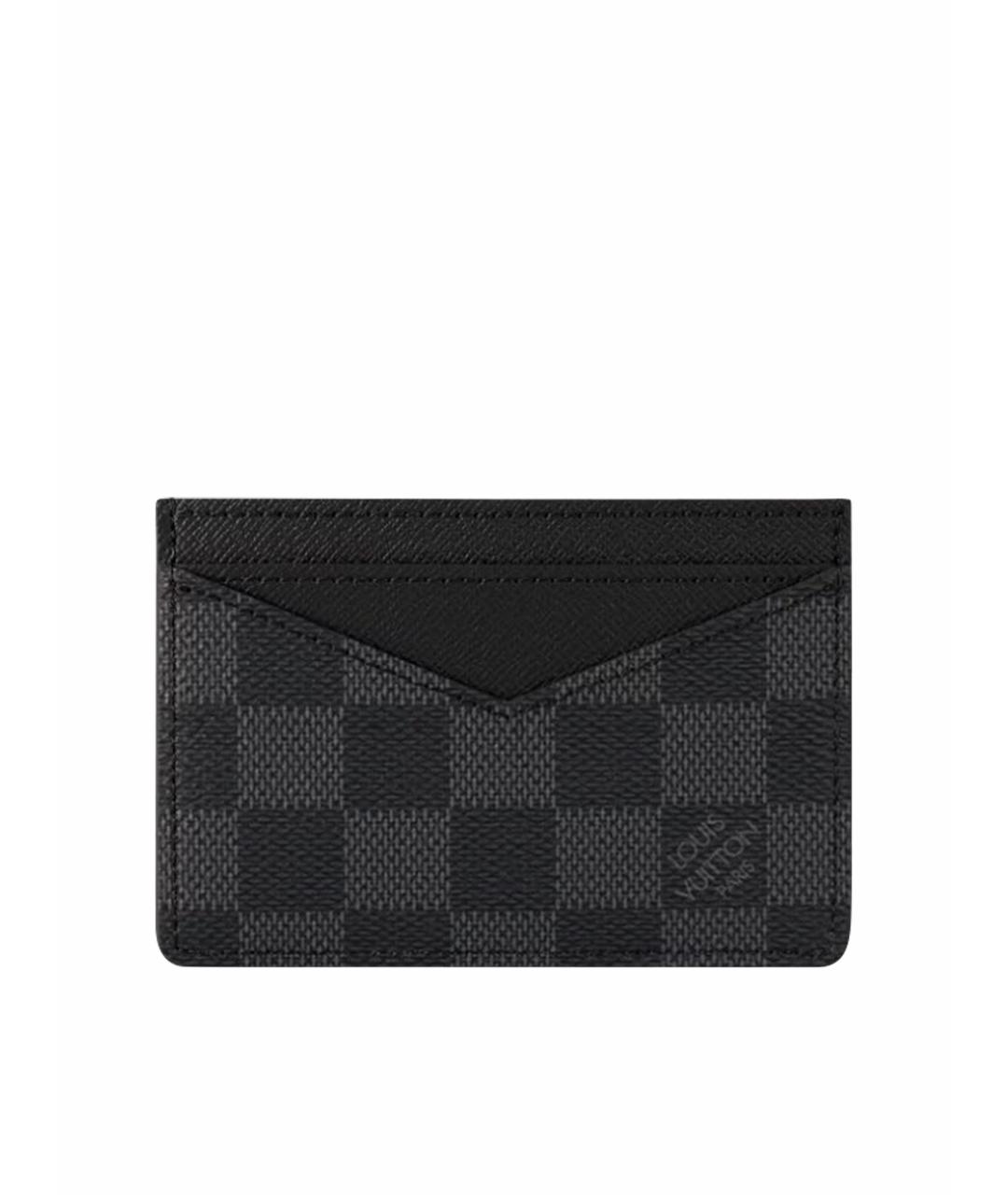LOUIS VUITTON Черный кожаный кардхолдер, фото 1
