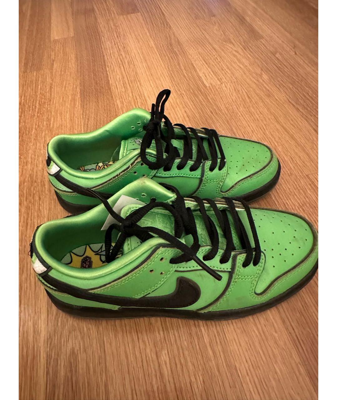 NIKE Зеленые кожаные кеды, фото 4