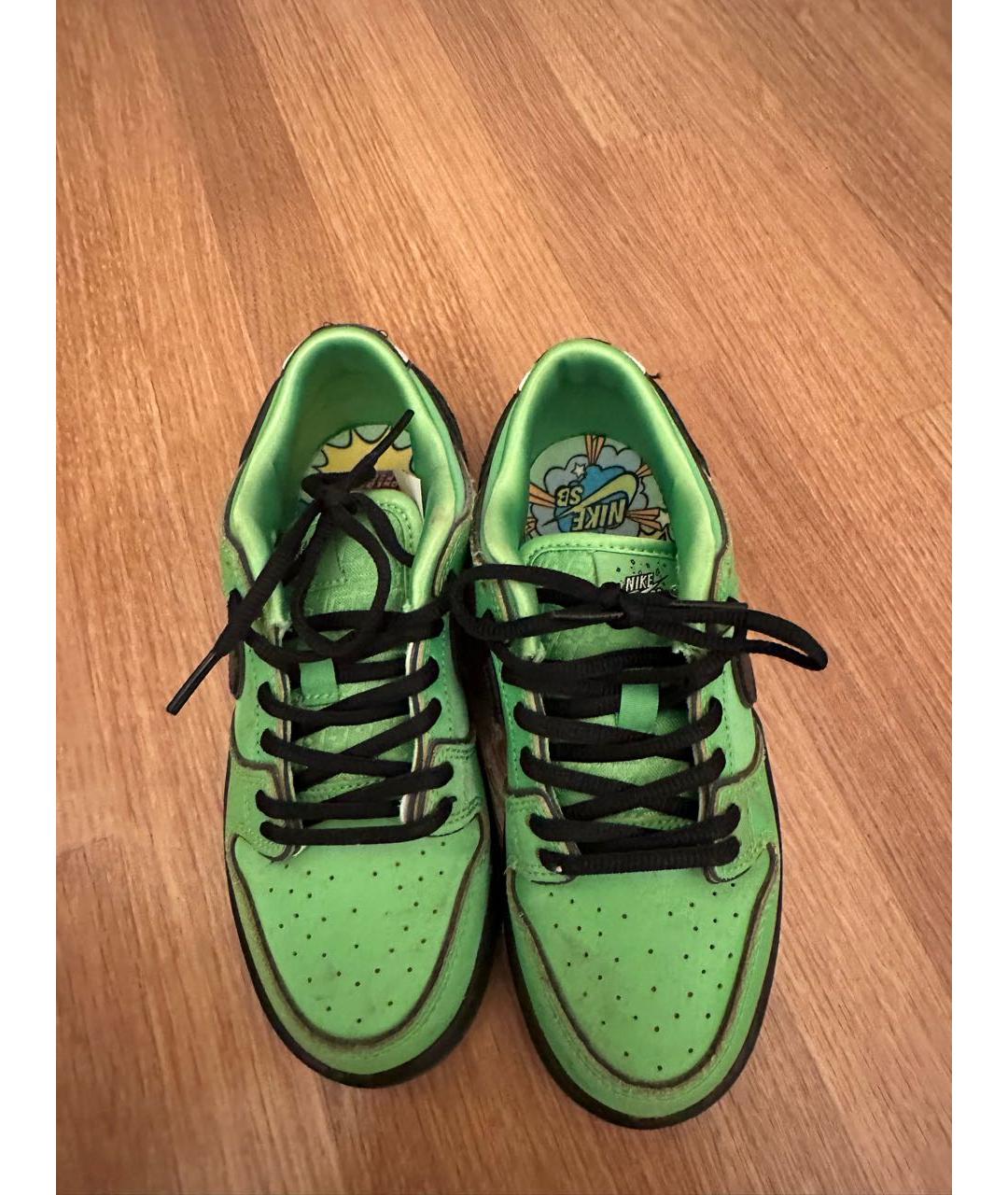 NIKE Зеленые кожаные кеды, фото 2