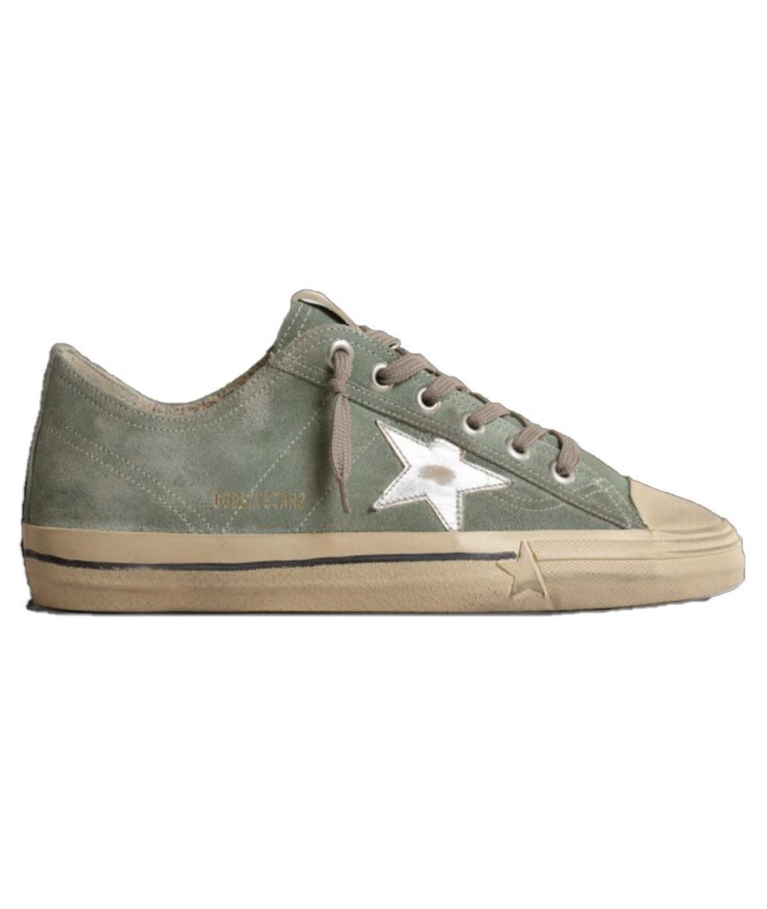 GOLDEN GOOSE Зеленые замшевые низкие кроссовки / кеды, фото 1