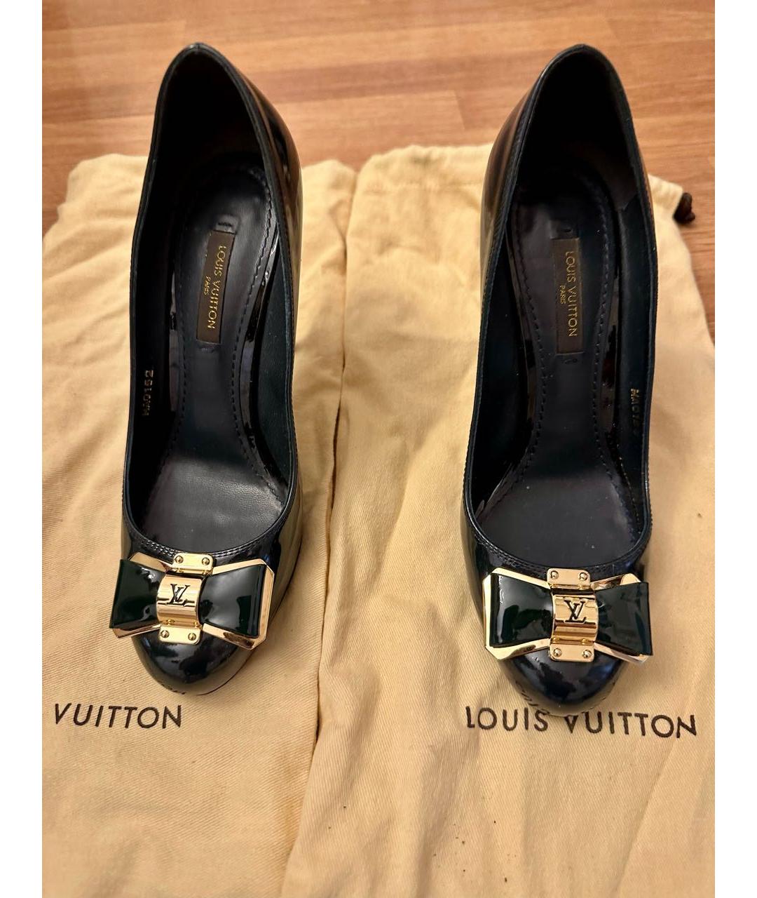 LOUIS VUITTON Темно-синие туфли из лакированной кожи, фото 5