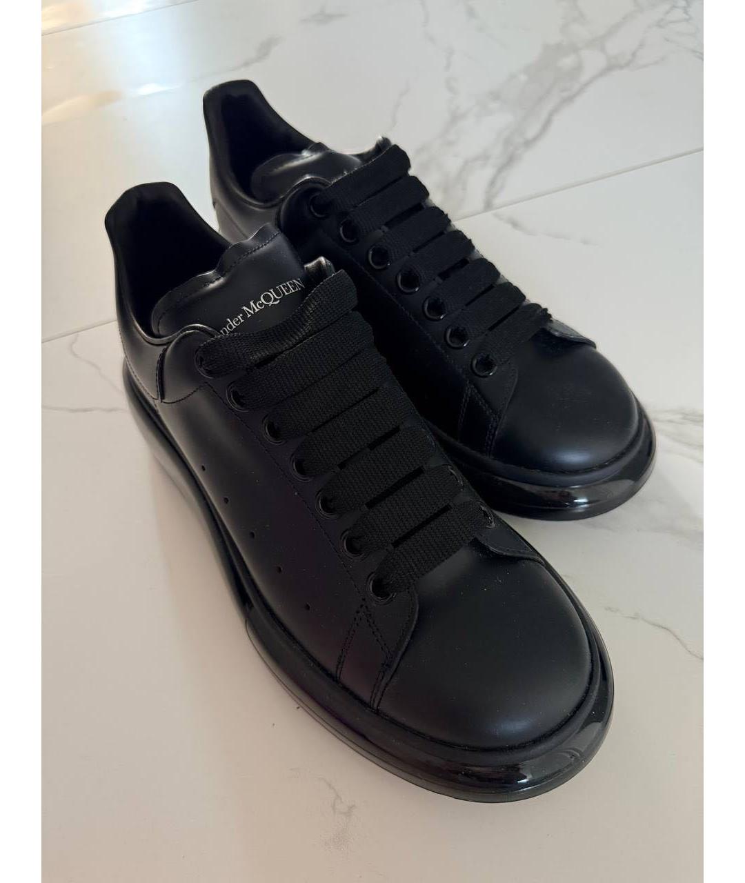 ALEXANDER MCQUEEN Черные кожаные высокие кроссовки / кеды, фото 4