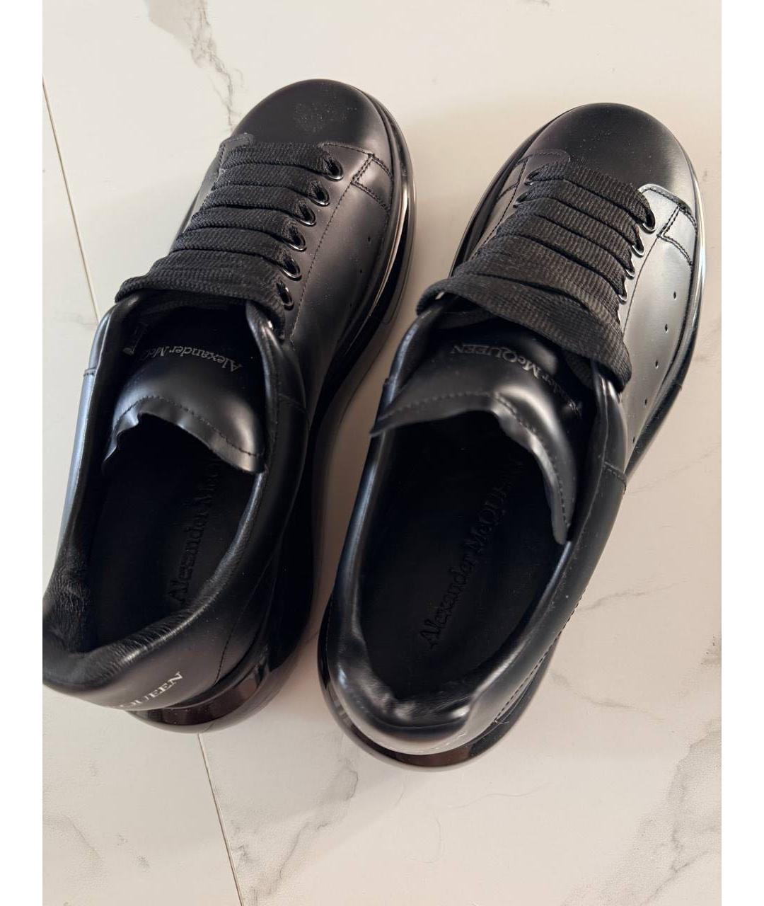ALEXANDER MCQUEEN Черные кожаные высокие кроссовки / кеды, фото 2