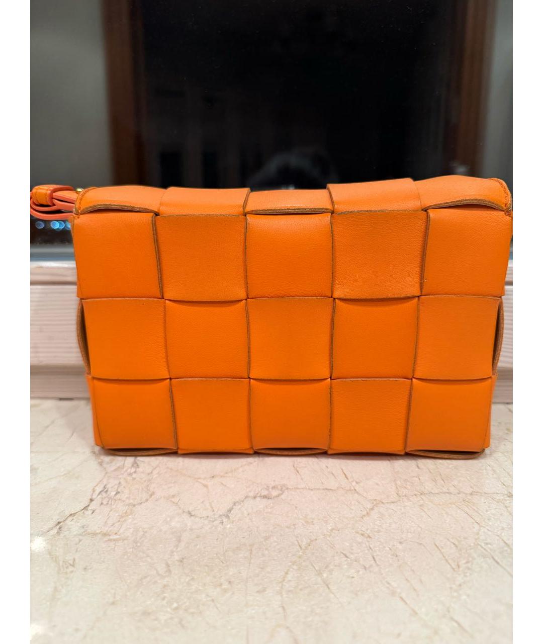 BOTTEGA VENETA Оранжевая кожаная сумка через плечо, фото 3