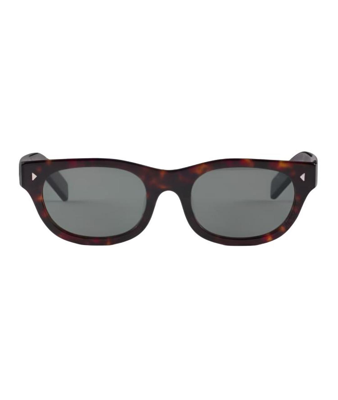 PRADA Коричневые пластиковые солнцезащитные очки, фото 1