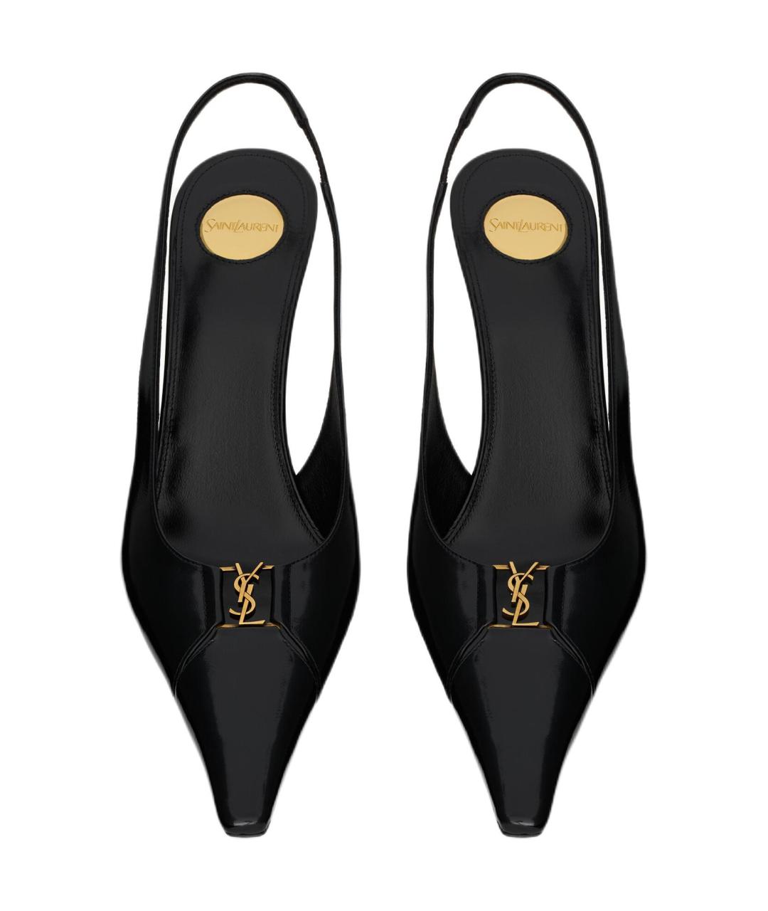 SAINT LAURENT Черные кожаные туфли, фото 4