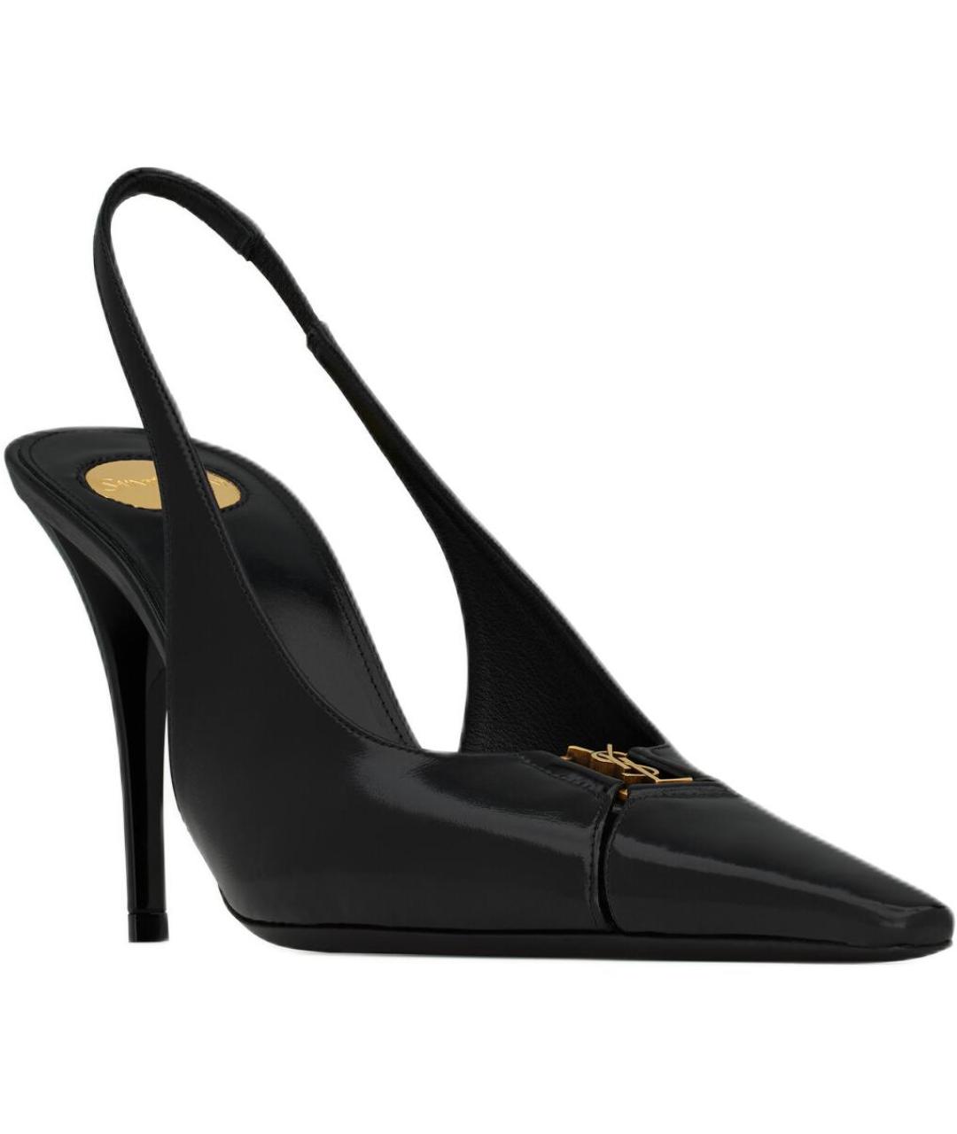 SAINT LAURENT Черные кожаные туфли, фото 3