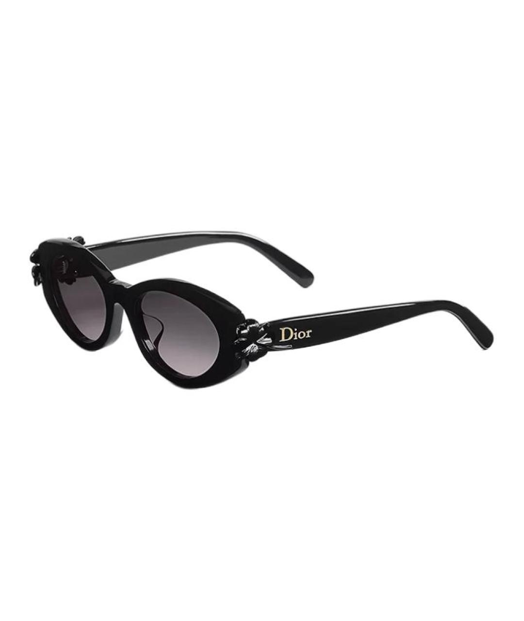 CHRISTIAN DIOR Черные пластиковые солнцезащитные очки, фото 1