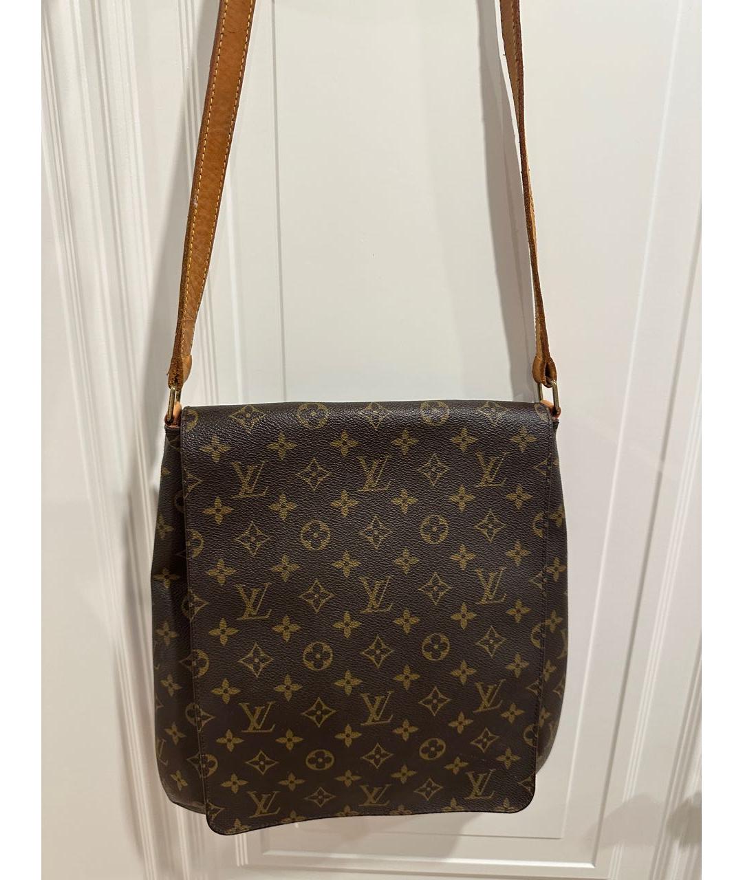 LOUIS VUITTON Коричневая кожаная сумка через плечо, фото 3