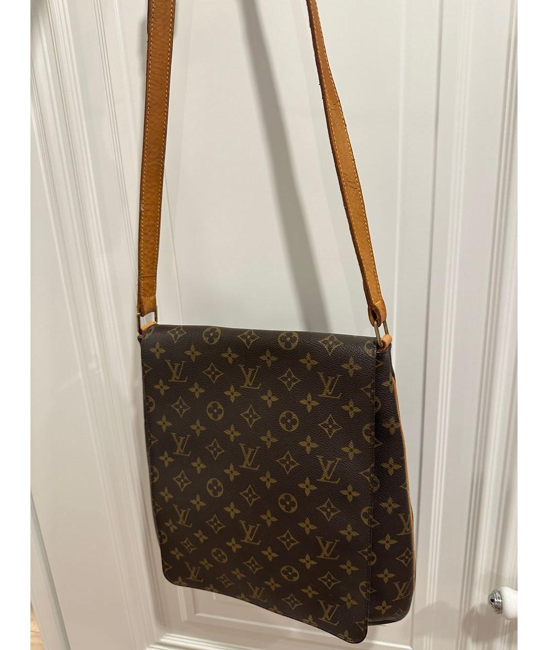 LOUIS VUITTON Коричневая кожаная сумка через плечо, фото 2
