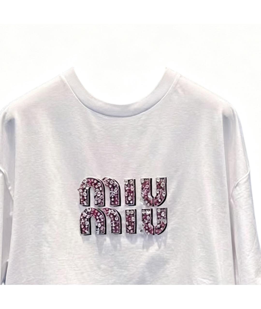 MIU MIU Белая футболка, фото 2