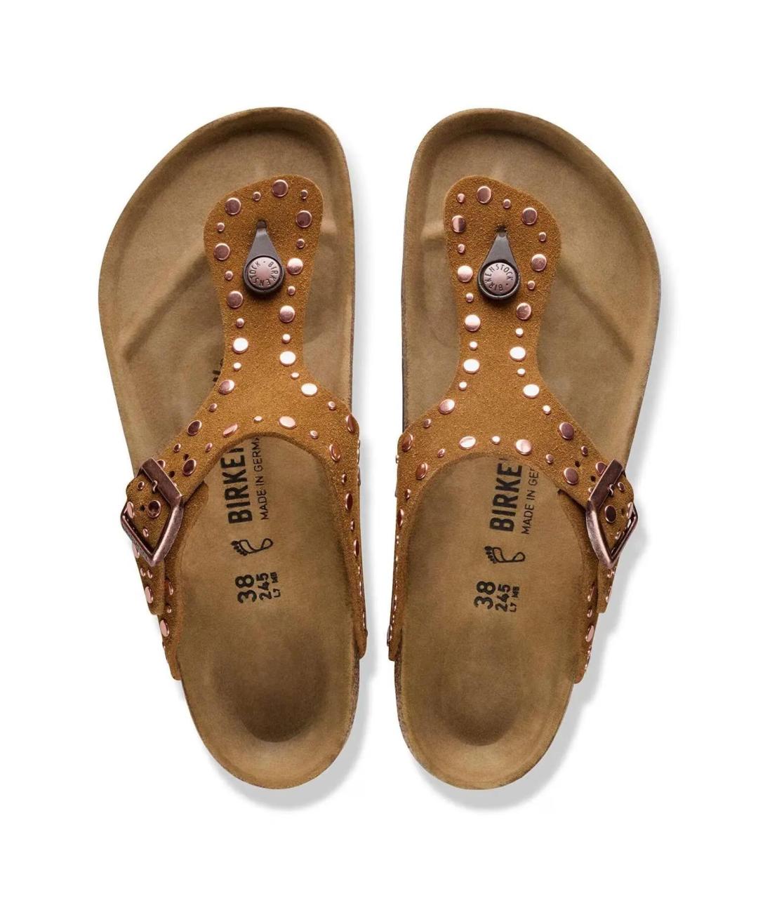BIRKENSTOCK Коричневые замшевые шлепанцы, фото 2