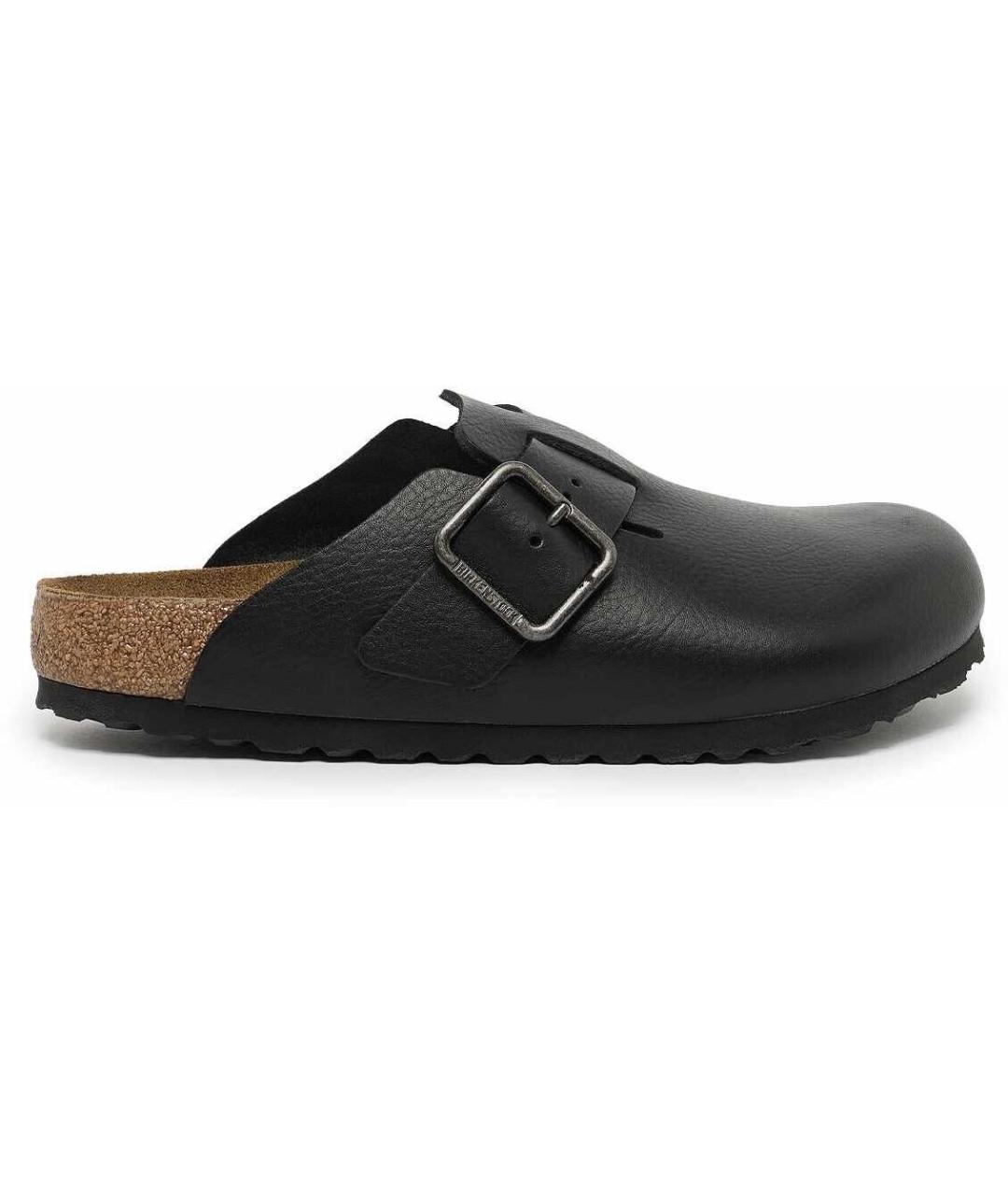 BIRKENSTOCK Черные кожаные сабо, фото 3