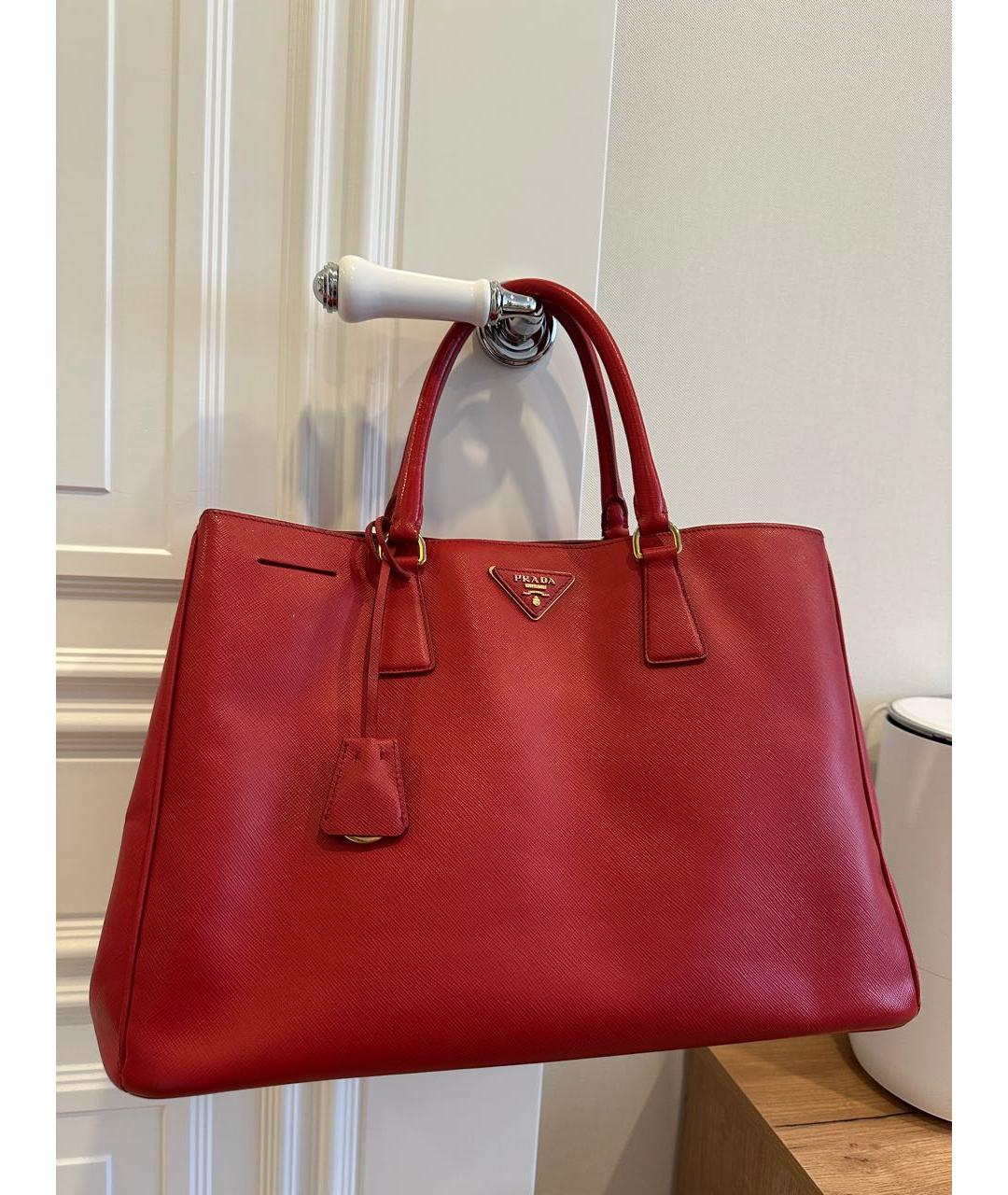 PRADA Красная кожаная сумка тоут, фото 2