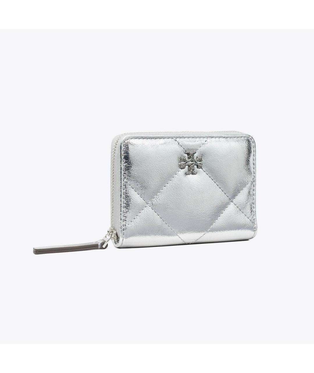TORY BURCH Серебряный кожаный кошелек, фото 3