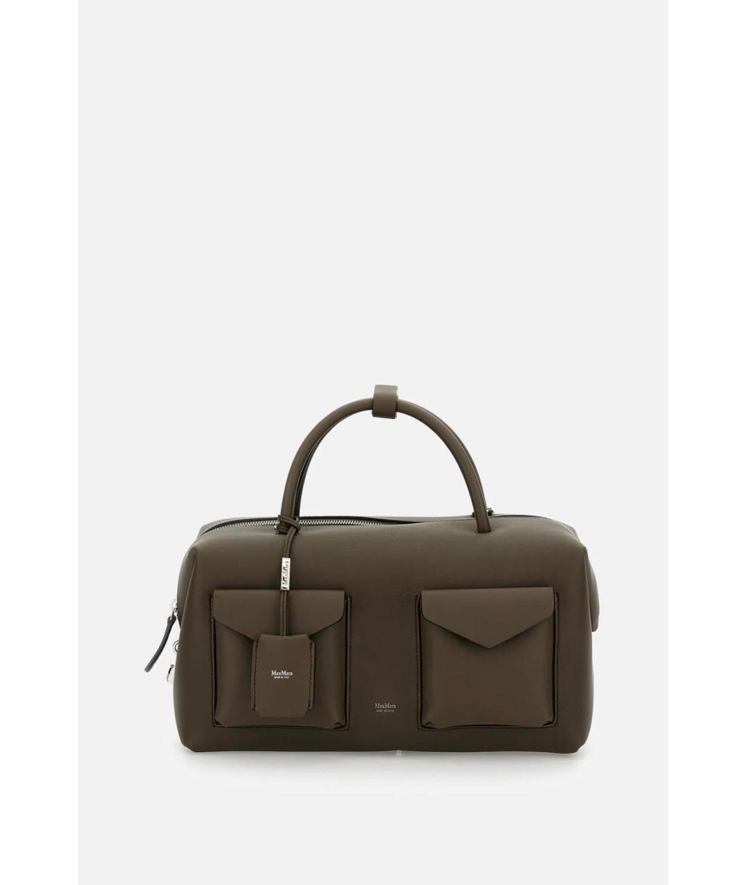 MAX MARA Коричневая кожаная сумка тоут, фото 3