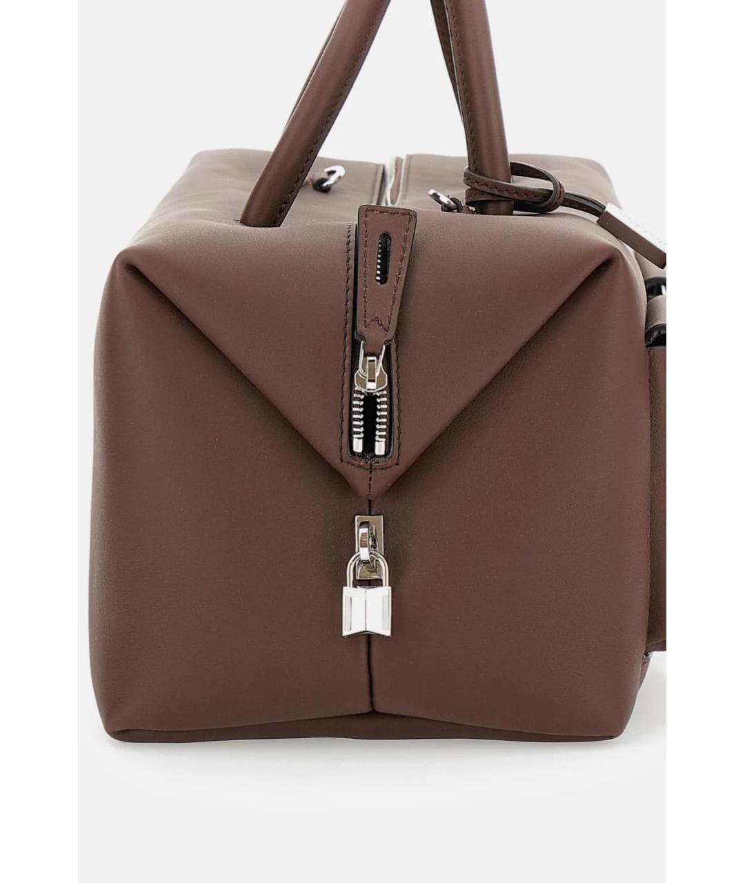 MAX MARA Коричневая кожаная сумка с короткими ручками, фото 3