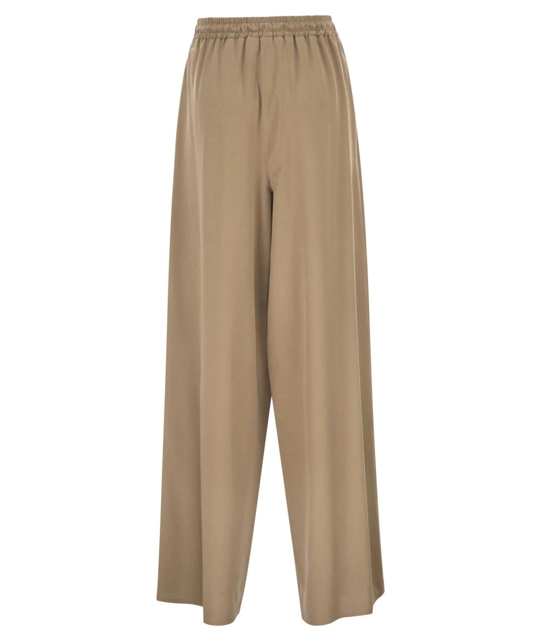 MAX MARA Бежевые шелковые прямые брюки, фото 2