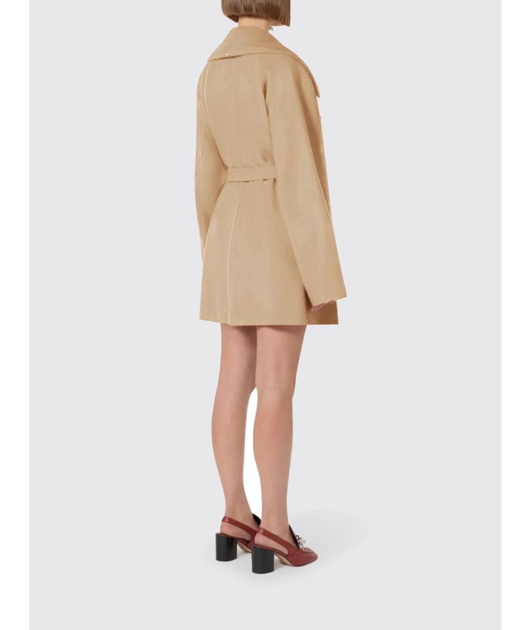 SPORTMAX Бежевое шерстяное пальто, фото 2
