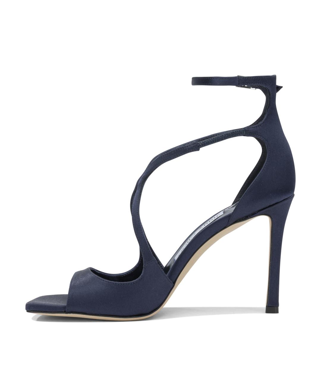 JIMMY CHOO Синие текстильные босоножки, фото 3